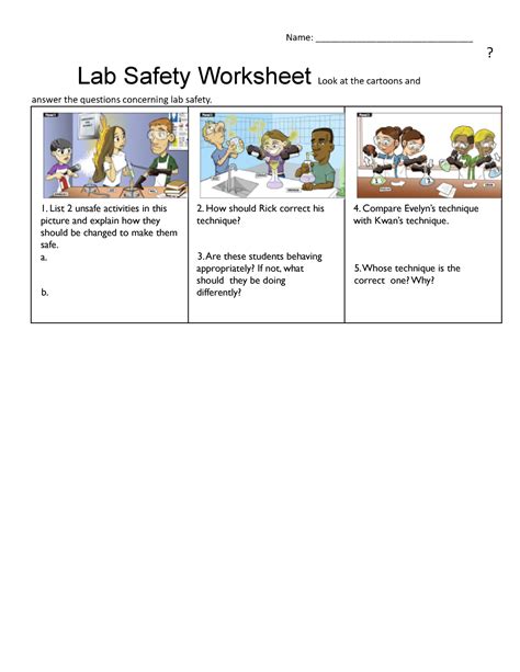 Lab Safety Cartoon Worksheet Pdf Answer Key