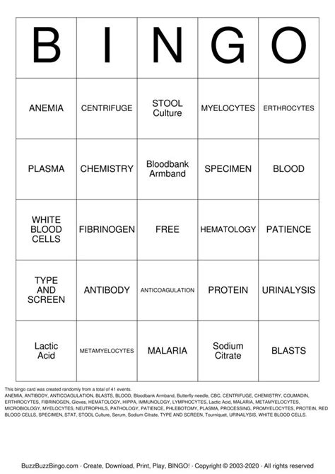 Lab Week Bingo
