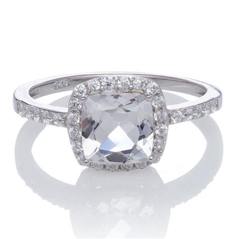lab white sapphire engagement rings