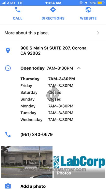 Labcorp Hours Corona Ca