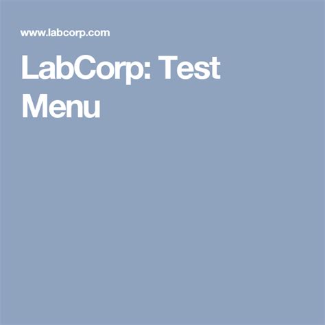 labcrop test menu