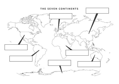 Label Continents Map Printable