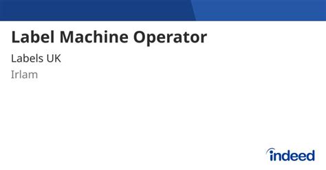 Label Machine Operator Jobs