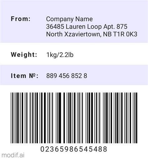 Label Tariff Code