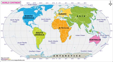 Labeled Continent Political Maps Printable