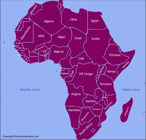 labeled map of africa countries