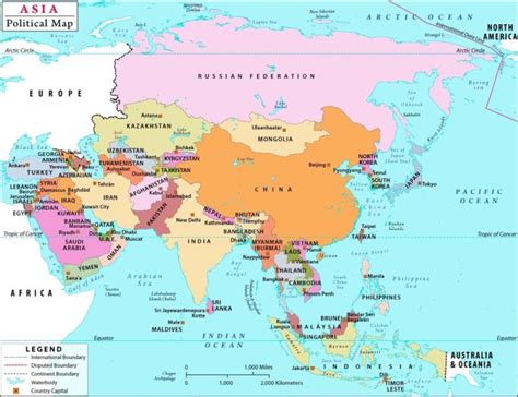 Labeled Map Of Asia Printable