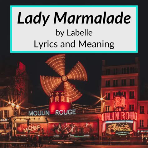 Lady Marmalade Sheet Music Patty LaBelle Lead Sheet / Fake Book