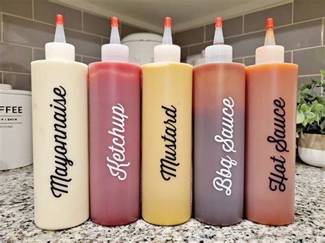 Labels For Condiment Bottles