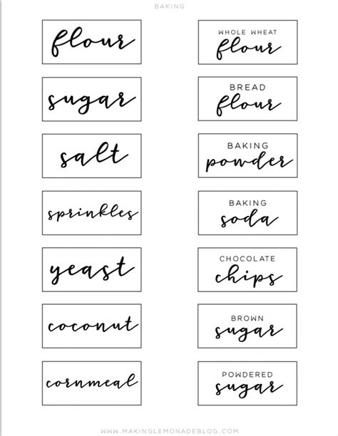 Labels For Organizing Pantry