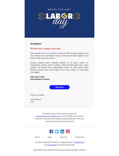 labor day email to employees