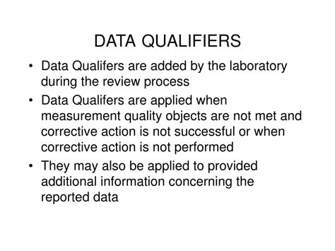 Laboratory Data Qualifiers