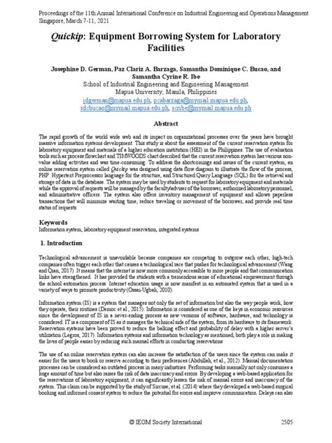 Laboratory Equipment Borrowing System