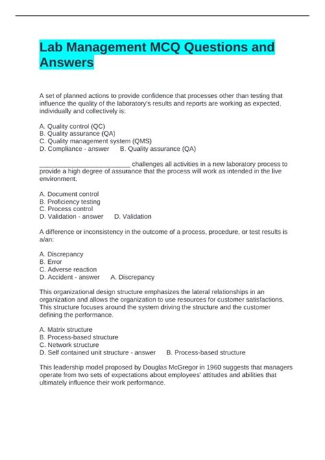 Laboratory Mcq Questions