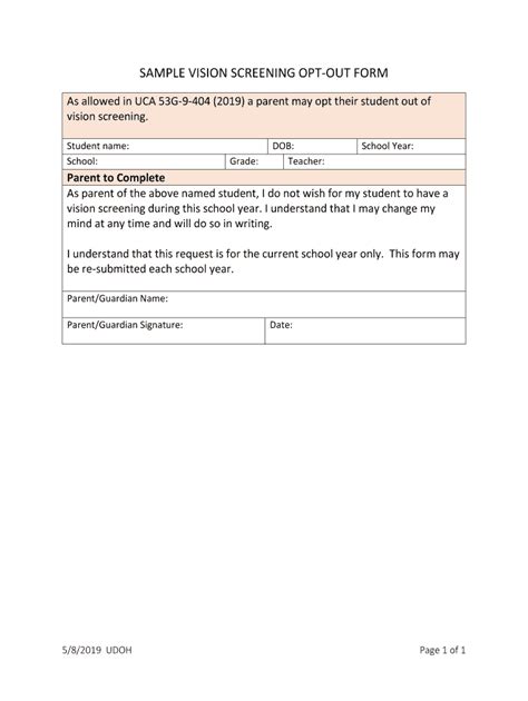 laboratory opt out form template