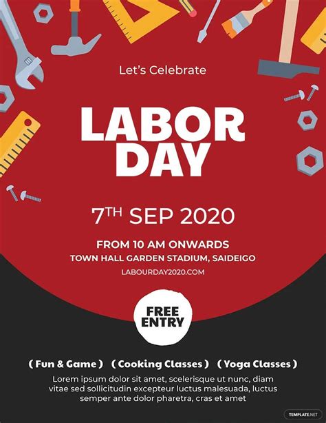 Labor Day Flyer Holiday flyer template, Holiday flyer, Psd flyer