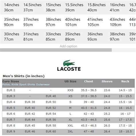 Lacoste Sunglasses Size Chart