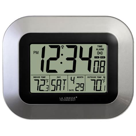 Lacrosse Atomic Digital Wall Clock With Wireless Temperature Sensor