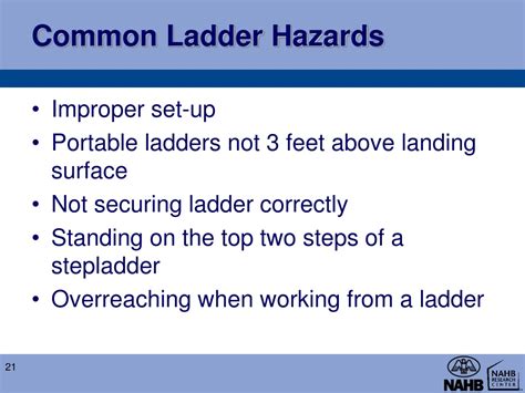 Ladder Hazards Include Quizlet