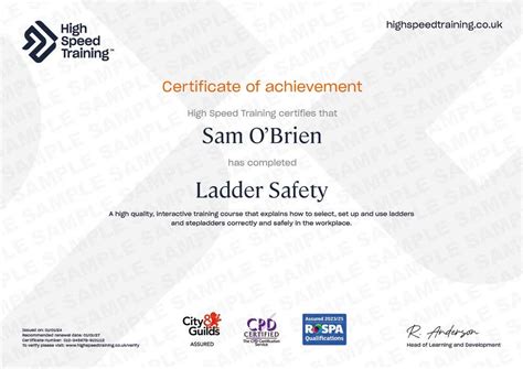 Ladder Training Certificate