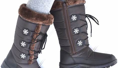 LADIES GIRLS FLAT KNEE HIGH BUCKLED FUR LINED WINTER WOMENS WARM SNOW