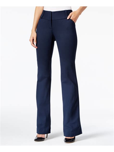 ladies navy straight leg trousers