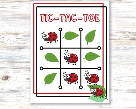 Lady Bug Tic Tac Toe Printable