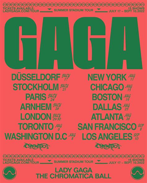 lady gaga concert dates