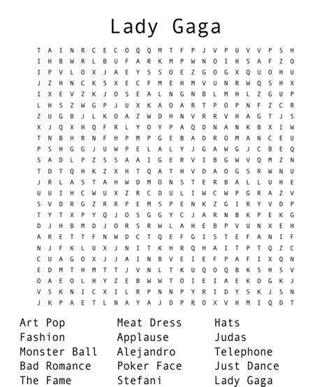 lady gaga for one crossword