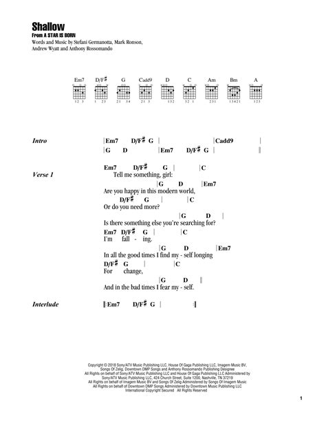 lady gaga shallow chords