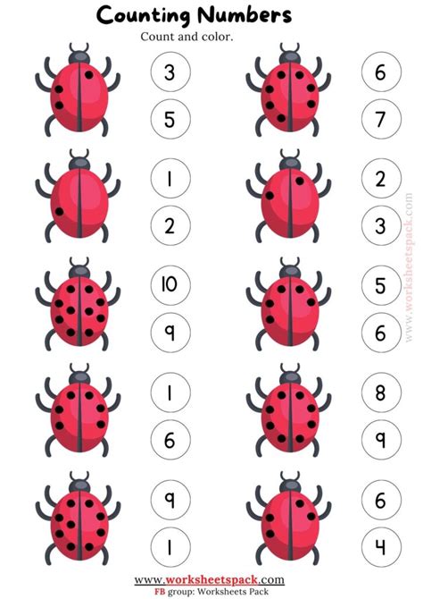 Ladybug Counting Printable