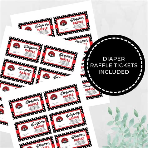 Ladybug Diaper Raffle Printable