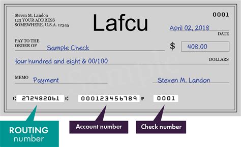 lafcu bank routing number