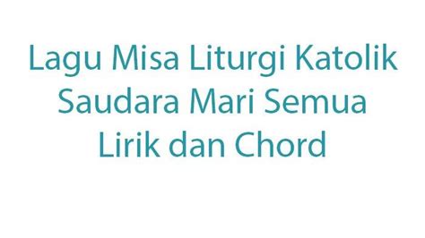 lagu lagu misa katolik