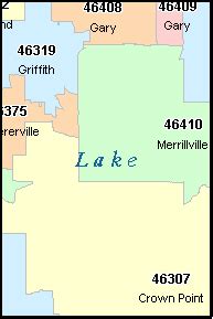 Lake County Indiana Zip Code Map United States Map