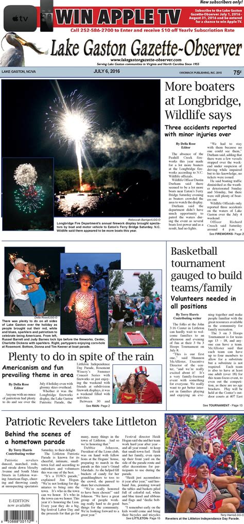 lake gaston gazette newspaper