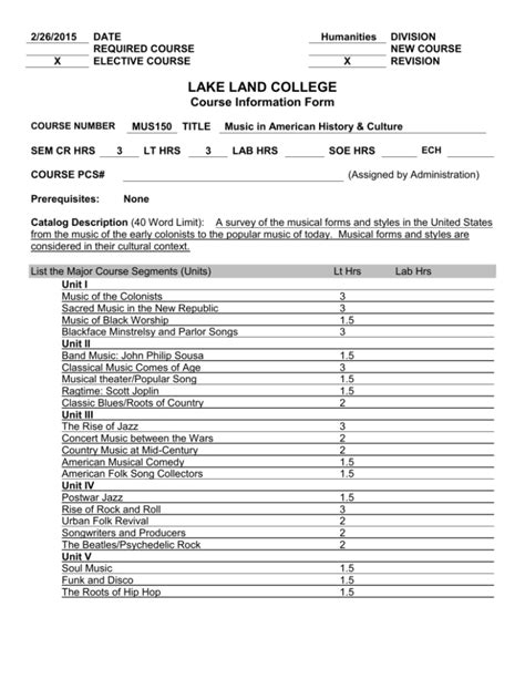 lake land college course list