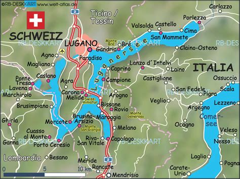 lake lugano switzerland map