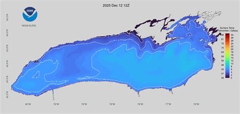 Lake Ontario Surface Temperature Map