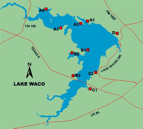 lake waco fishing map