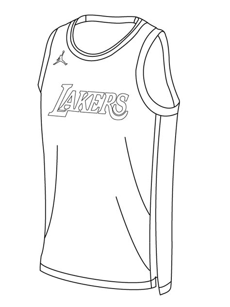 lakers jersey coloring page