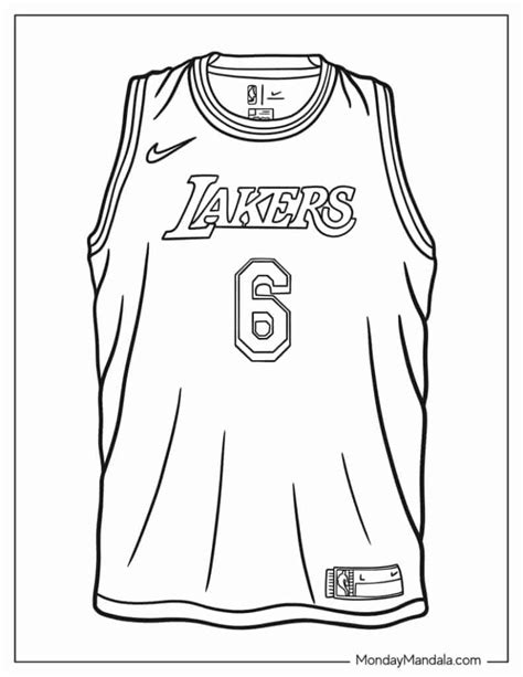 lakers jersey coloring sheet