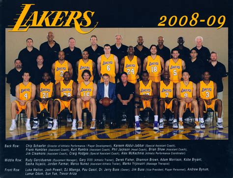 lakers roster 2009 coach