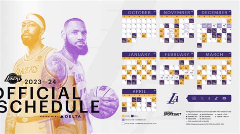 lakers schedule regular season