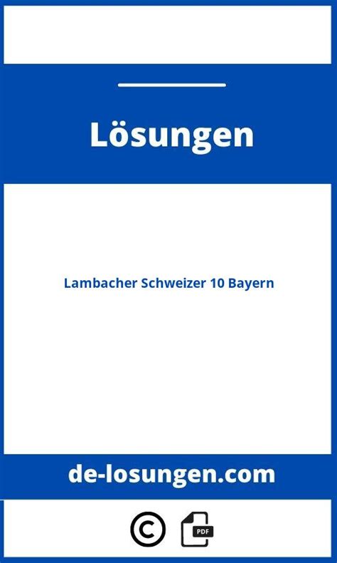 Die Besten Lambacher Schweizer 10 Lösungen Bayern Referenzen