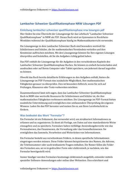 Lambacher Schweizer Qualifikationsphase Nrw Lösungen Pdf