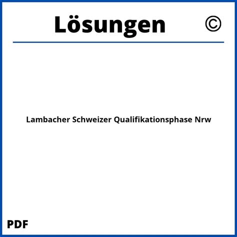 Lambacher Schweizer Qualifikationsphase Nrw Pdf: Alles, Was Du Wissen Musst