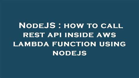 Lambda Call Rest Api