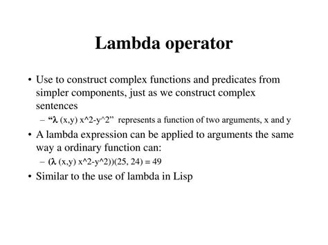 Lambda Operator