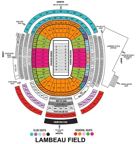 Lambeau Stadium Seating Map